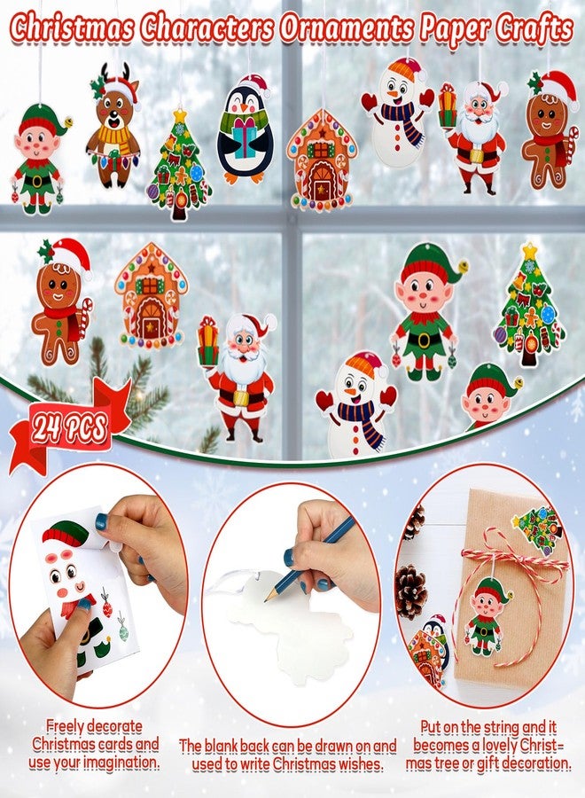 Naler 24 Pack Christmas Ornament Crafts - Make Your Own Ornament Kit with Christmas Craft Stickers, Christmas Ornaments for Holiday Xmas Classroom Party Favors - Image 3